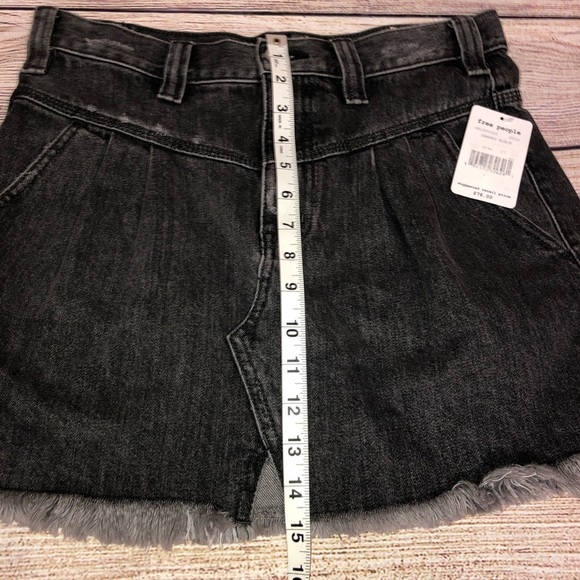 Free People Sanded Black Sidecar Mini Skirt NWT - Picture 8 of 11